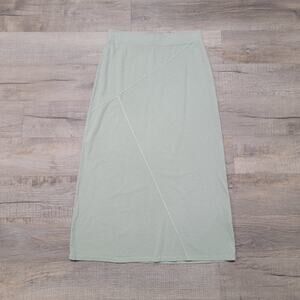 Blue Canoe Organic Cotton Long Skirt Size Medium Green Cottagecore Lagenlook